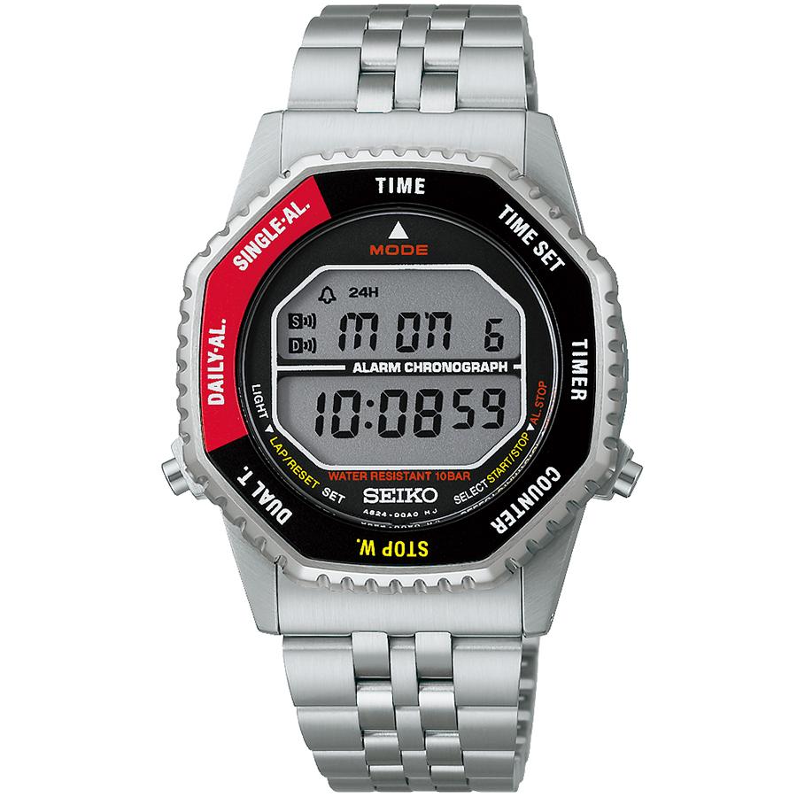 Seiko Selection A829 Rotocall Reissue Astronaut SBJG019 Men's Quartz Battery-Powered Digital Watch in Black and Red, Released November 14th