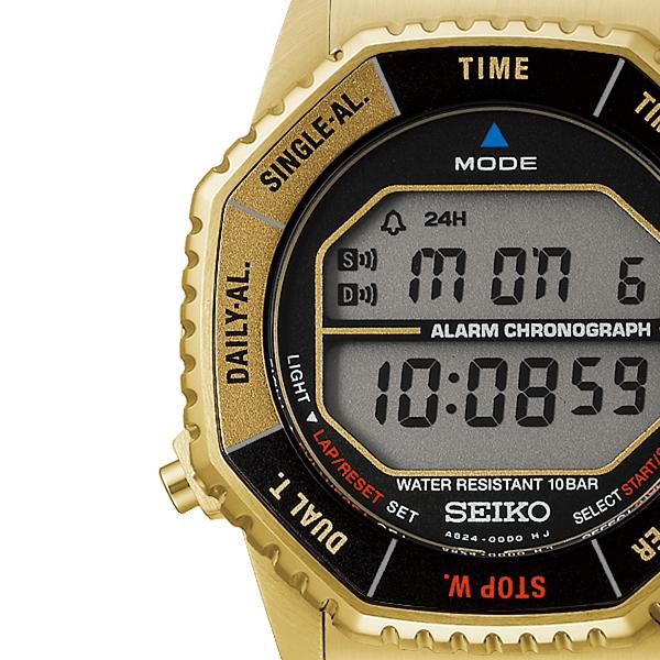 Seiko Selection Space Brothers Collaboration Limited Edition Model Hibito Nanba Hibito SBJG024 Men's Quartz Battery-Operated Digital Watch in Gold, Released November 14th