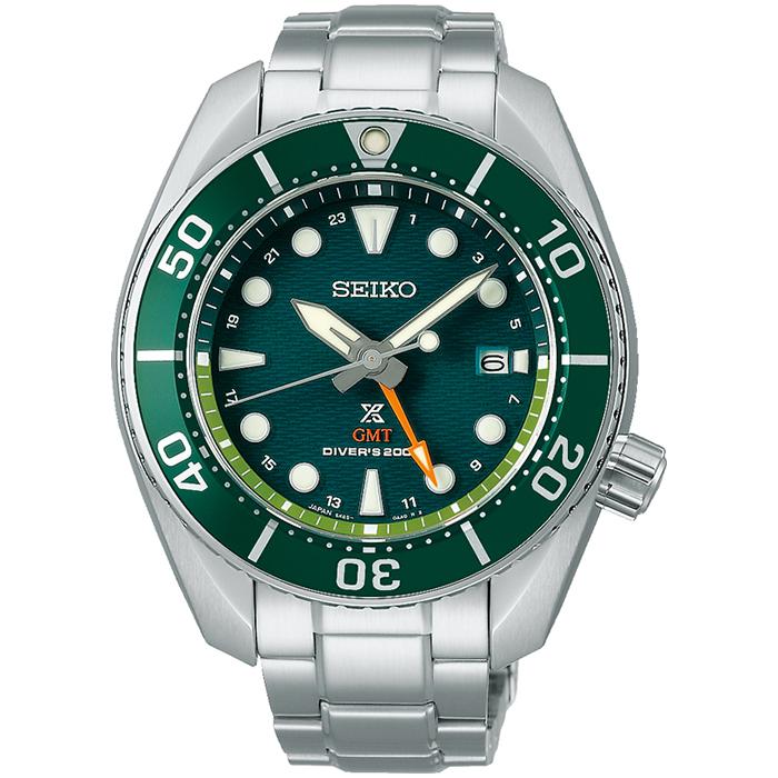 Seiko Prospex Sumo SBPK001 Men's Solar GMT Diver's Watch, Green