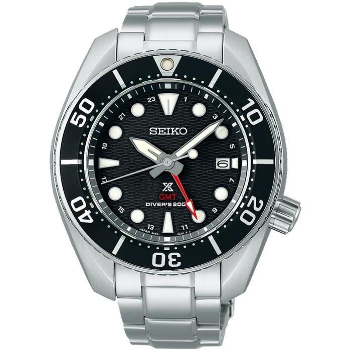 Seiko Prospex Sumo SBPK003 Men's Solar GMT Diver's Watch, Black