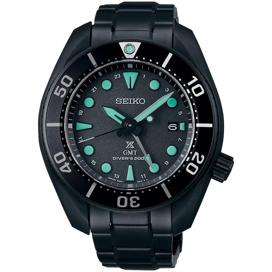 Seiko Prospex Sumo Black Series Night Vision SBPK007 Men's Solar GMT Diver's Watch