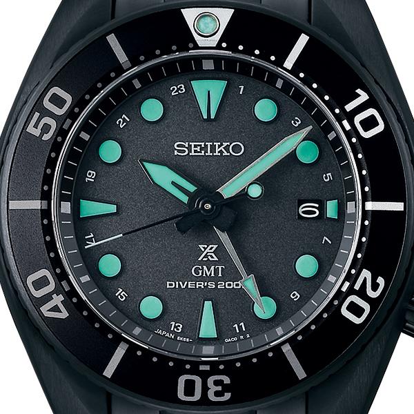 Seiko Prospex Sumo Black Series Night Vision SBPK007 Men's Solar GMT Diver's Watch