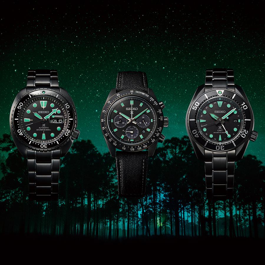 Seiko Prospex Sumo Black Series Night Vision SBPK007 Men's Solar GMT Diver's Watch