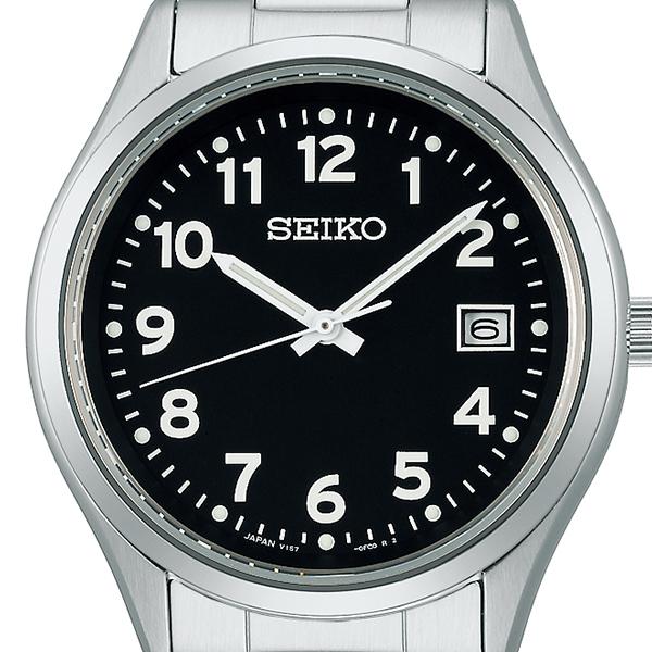 Seiko Selection S Series SBPX155 Men's Solar Watch, 3-Hand Arabic Numerals, Black Dial