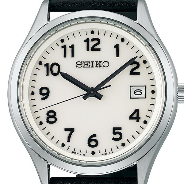 Seiko Selection S Series Full Lumibrite Dial Model SBPX157 Men's Solar Watch, 3 Hands, Arabic Numerals, Leather Strap