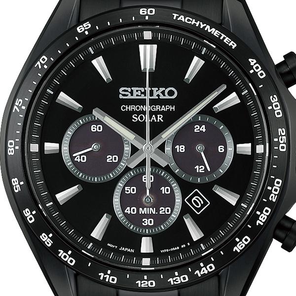 SEIKO Selection S Series SBPY187 Black Solar Chronograph JDM Men's Watch