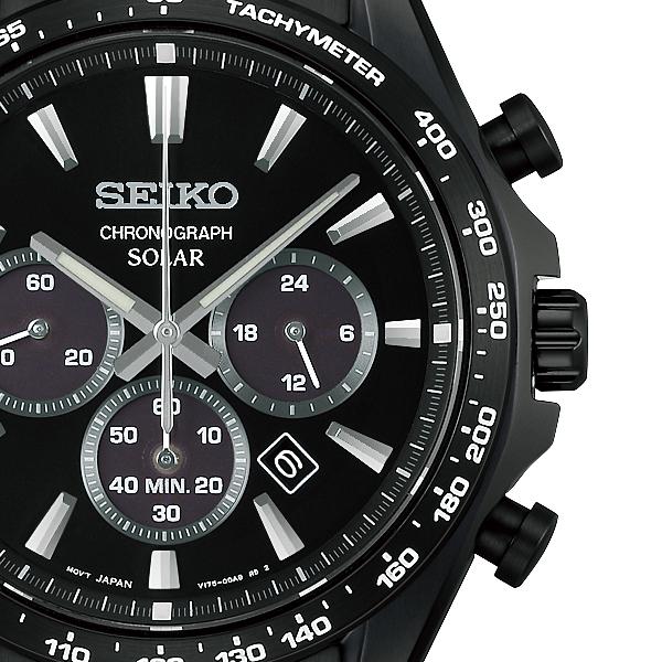 SEIKO Selection S Series SBPY187 Black Solar Chronograph JDM Men's Watch