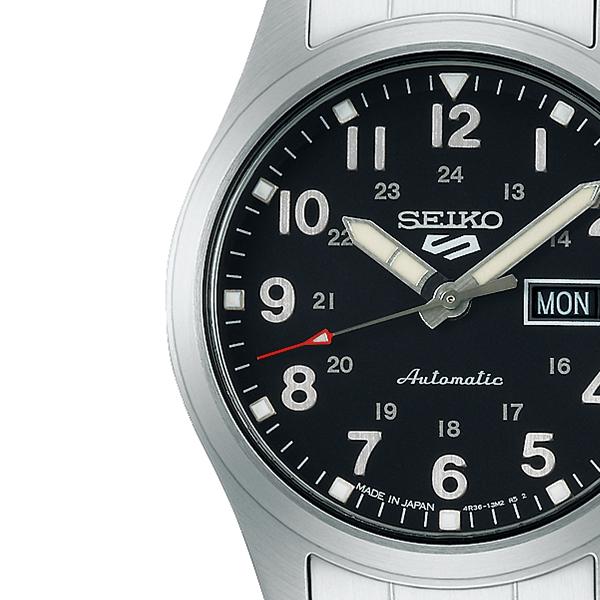 Seiko 5 Sports Field Sports Style Mid-Size SBSA197 Men's and Women's Mechanical Watch with Black Dial