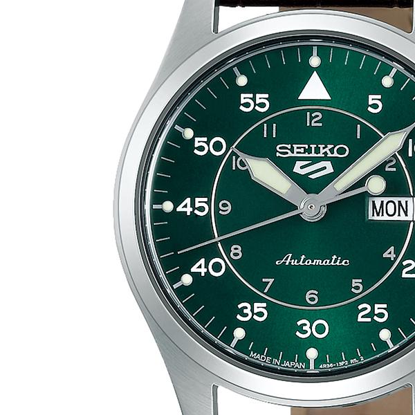 Seiko 5 Sports Field Suit Style Mid-Size SBSA203 Men's and Women's Mechanical Watch with Leather Strap