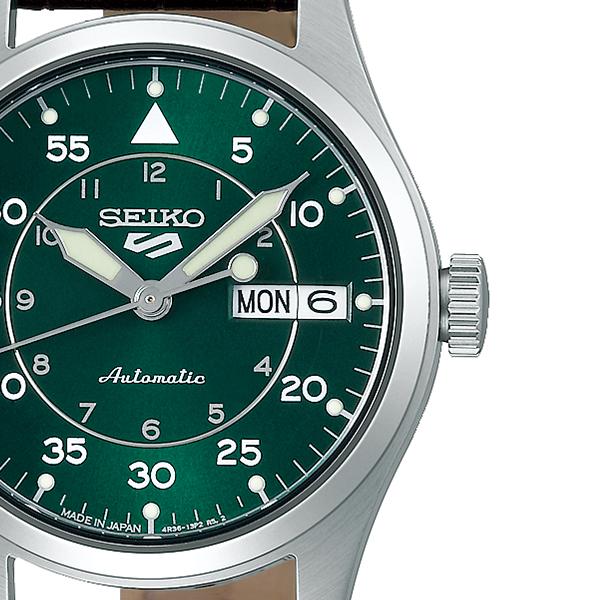 Seiko 5 Sports Field Suit Style Mid-Size SBSA203 Men's and Women's Mechanical Watch with Leather Strap