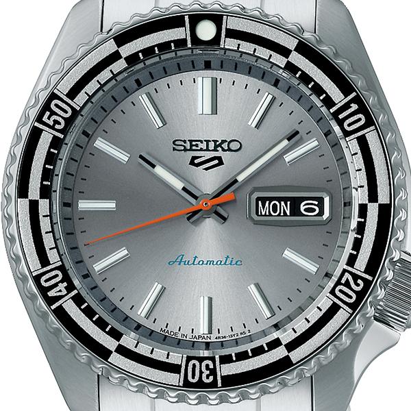 Seiko 5 Sports SKX Sports Style Retro Color Collection SBSA217 Men's Mechanical Automatic Watch, Silver