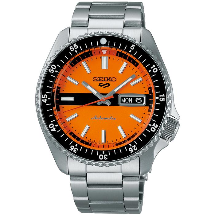 Seiko 5 Sports SKX Sports Style Retro Color Collection SBSA219 Men's Mechanical Automatic Watch in Orange