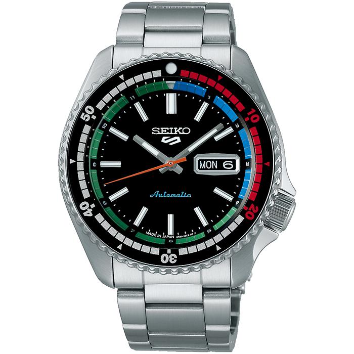Seiko 5 Sports SKX Sports Style Retro Color Collection SBSA221 Men's Mechanical Automatic Watch, Black