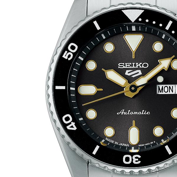 Seiko 5 Sports SKX Sports Style Mid-Size Model SBSA301 Men's Automatic Watch with Gray Dial and Day Date