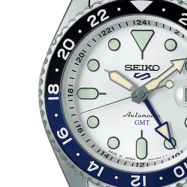 Seiko 5 Sports SKX Sports Style GMT Model SBSC017 Men's Automatic Watch with Silver Dial