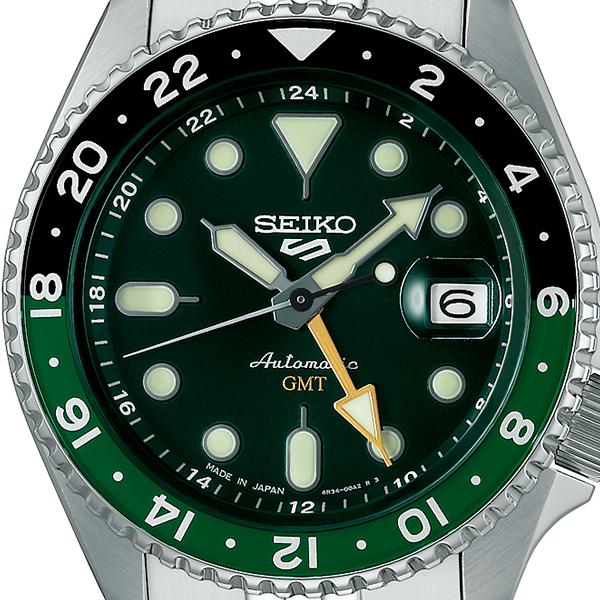 Seiko 5 Sports SKX Sports Style GMT Model SBSC019 Men's Automatic Watch with Green Dial