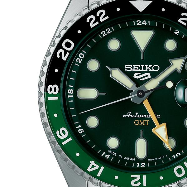 Seiko 5 Sports SKX Sports Style GMT Model SBSC019 Men's Automatic Watch with Green Dial