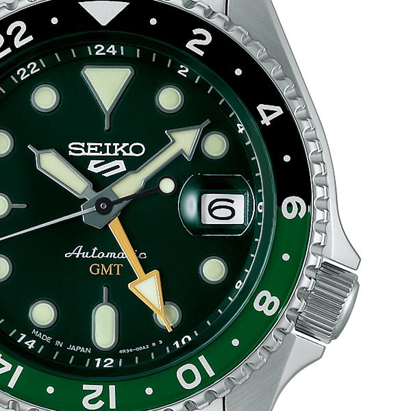 Seiko 5 Sports SKX Sports Style GMT Model SBSC019 Men's Automatic Watch with Green Dial