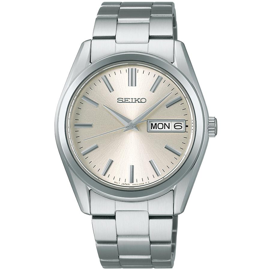 Seiko Selection S Series SBTH007 Men's Battery-Powered Quartz Watch with Day Date and Champagne Gold Dial