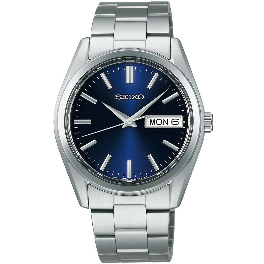 Seiko Selection S Series SBTH009 Men's Battery-Powered Quartz Watch with Day Date and Navy Dial