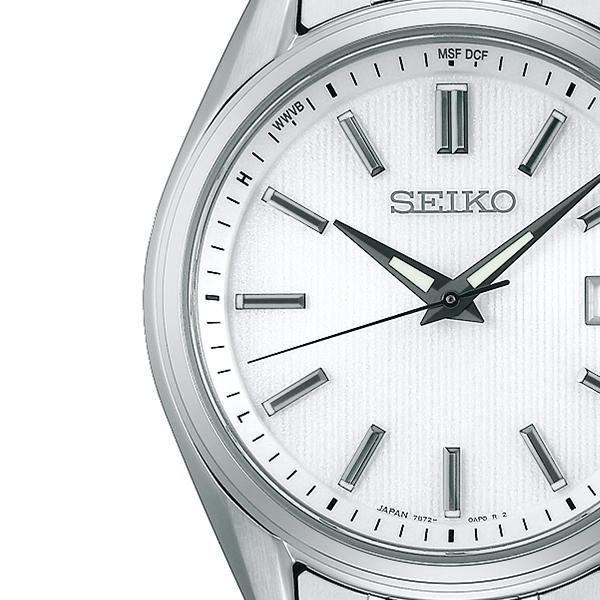 Seiko Selection S Series Premium SBTM337 Men's Solar Radio-Controlled Three-Hand Titanium Pearl White Watch