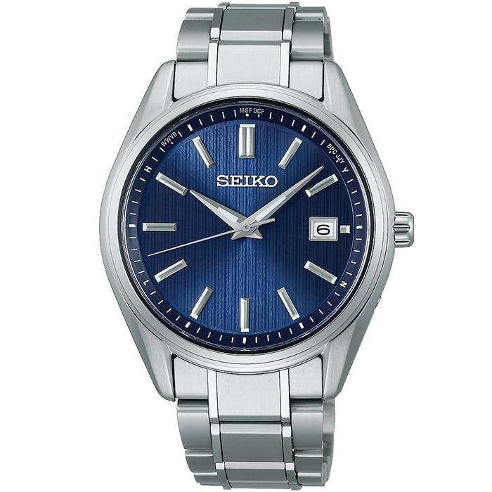 Seiko Selection S Series Premium SBTM339 Men's Solar Radio-Controlled Three-Hand Titanium Navy Watch