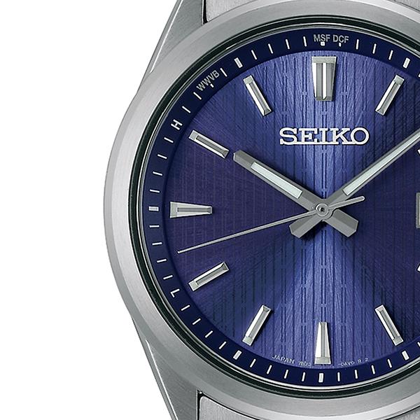 Seiko Selection S Series Premium SBTM349 Men's Solar Radio-Controlled Watch, 3-Hand Stainless Steel, Blue