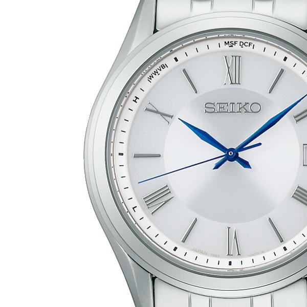 Seiko Selection S Series Pair Model SBTM357 Men's Solar Radio-Controlled Watch, 3-Hand Stainless Steel with White Dial