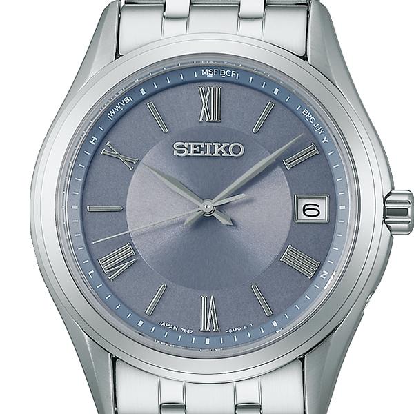 Seiko Selection S Series Pair Model SBTM359 Men's Solar Radio-Controlled Watch, 3-Hand Stainless Steel with Blue-Gray Dial