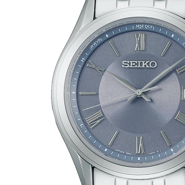Seiko Selection S Series Pair Model SBTM359 Men's Solar Radio-Controlled Watch, 3-Hand Stainless Steel with Blue-Gray Dial