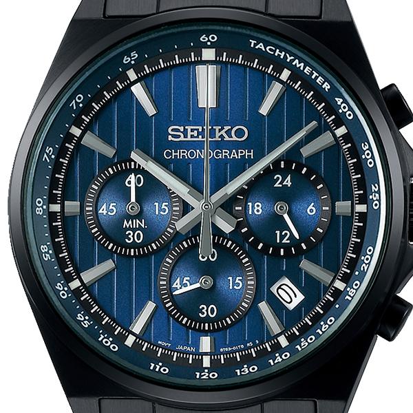 Seiko Selection S Series 8T Chrono SBTR035 Men's Quartz Chronograph Watch with Battery-Powered Blue Dial and Black Dial