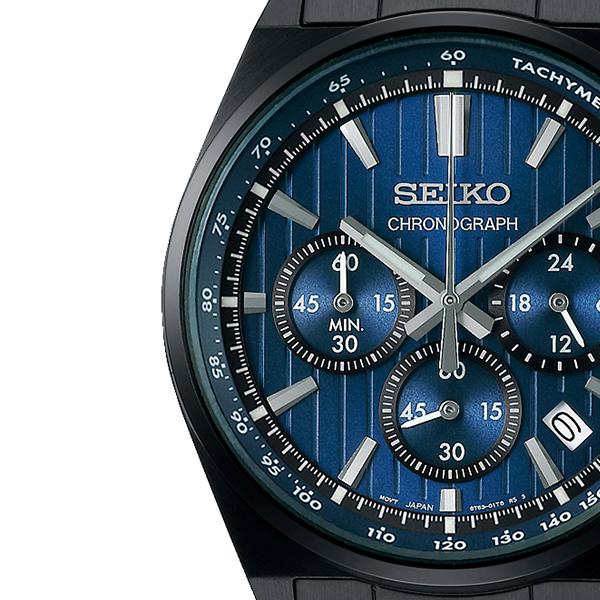 SEIKO SELECTION S Series 8T Chrono SBTR035 Men's Quartz Chronograph Watch with Battery-Powered Blue Dial and Black Dial