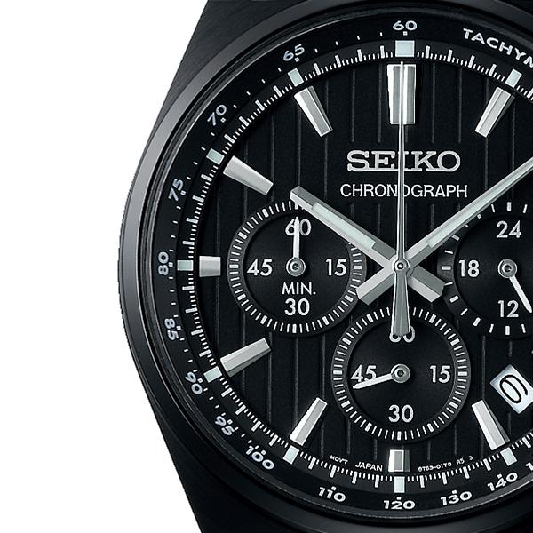 Seiko Selection S Series 8T Chrono SBTR037 Men's Quartz Chronograph Watch, Battery-Powered, Black