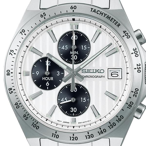 Seiko Selection S Series 8T Chrono SBTR039 Men's Battery-Powered Quartz Chronograph Watch, Vertical, Silver