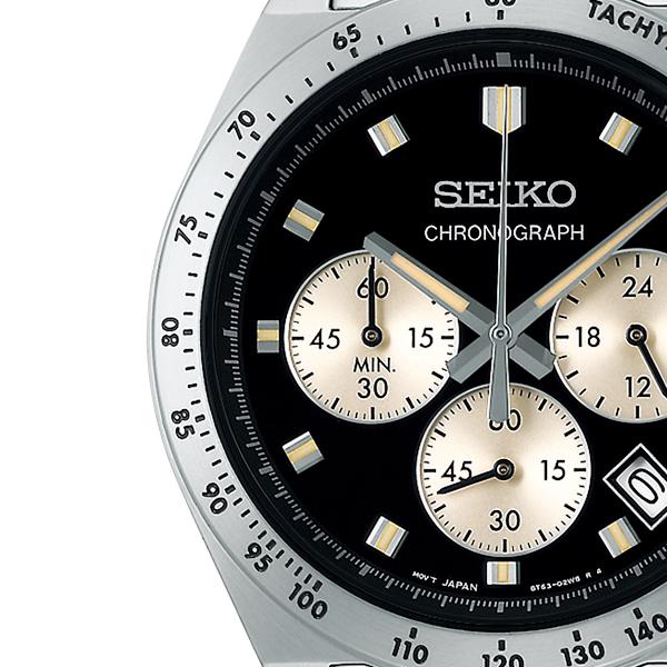 Seiko Selection S Series 8T Chrono SBTR047 Men's Battery-Powered Quartz Chronograph Watch, Black