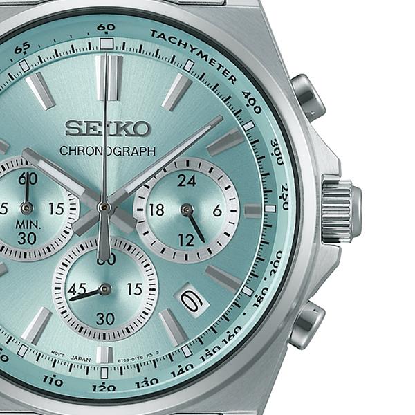Seiko Selection S Series 8T Chrono Shop Exclusive Model SBTR049 Men's Quartz Chronograph Watch with Battery-Powered Ice Blue Dial