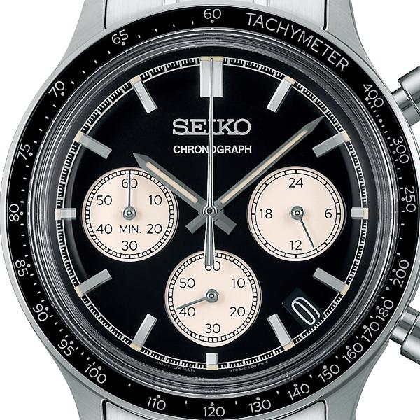 Seiko Selection S Series International Line 8T Chrono SBTR055 Men's Battery-Powered Quartz Chronograph Watch with Black Dial