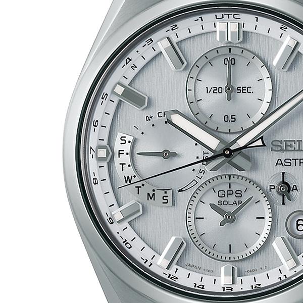 Seiko Astron Nexter Dual Time Chronograph SBXC159 Men's Solar-Powered GPS Satellite Radio Wave Watch with Silver Dial