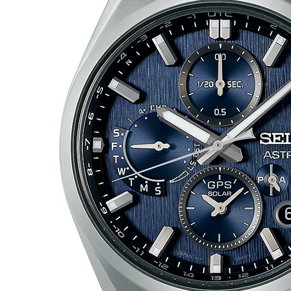 Seiko Astron Nexter Dual Time Chronograph SBXC161 Men's Solar-Powered GPS Satellite Radio Wave Watch with Blue Dial