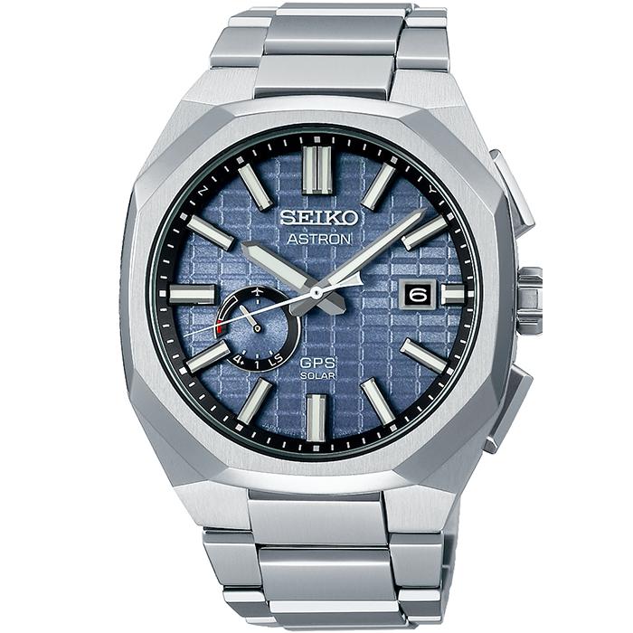 Seiko Astron Nexter DYNA SBXD013 Men's Solar-Powered GPS Satellite Radio Wave Watch with Blue-Gray Dial (Exclusive)