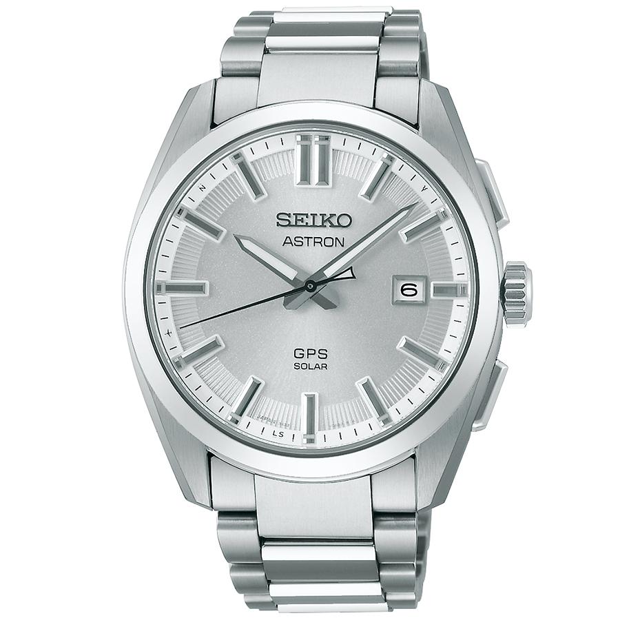 Seiko Astron Origin 3X Series 3-Hand Model SBXD031 Men's Solar-Powered GPS Satellite Radio Wave Watch with Titanium and White-Silver Dial