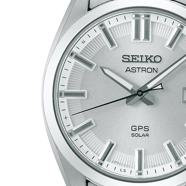 Seiko Astron Origin 3X Series 3-Hand Model SBXD031 Men's Solar-Powered GPS Satellite Radio Wave Watch with Titanium and White-Silver Dial