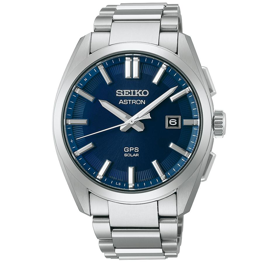 Seiko Astron Origin 3X Series 3-Hand Model SBXD033 Men's Solar-Powered GPS Satellite Radio Wave Watch with Titanium and Dark Blue Dial