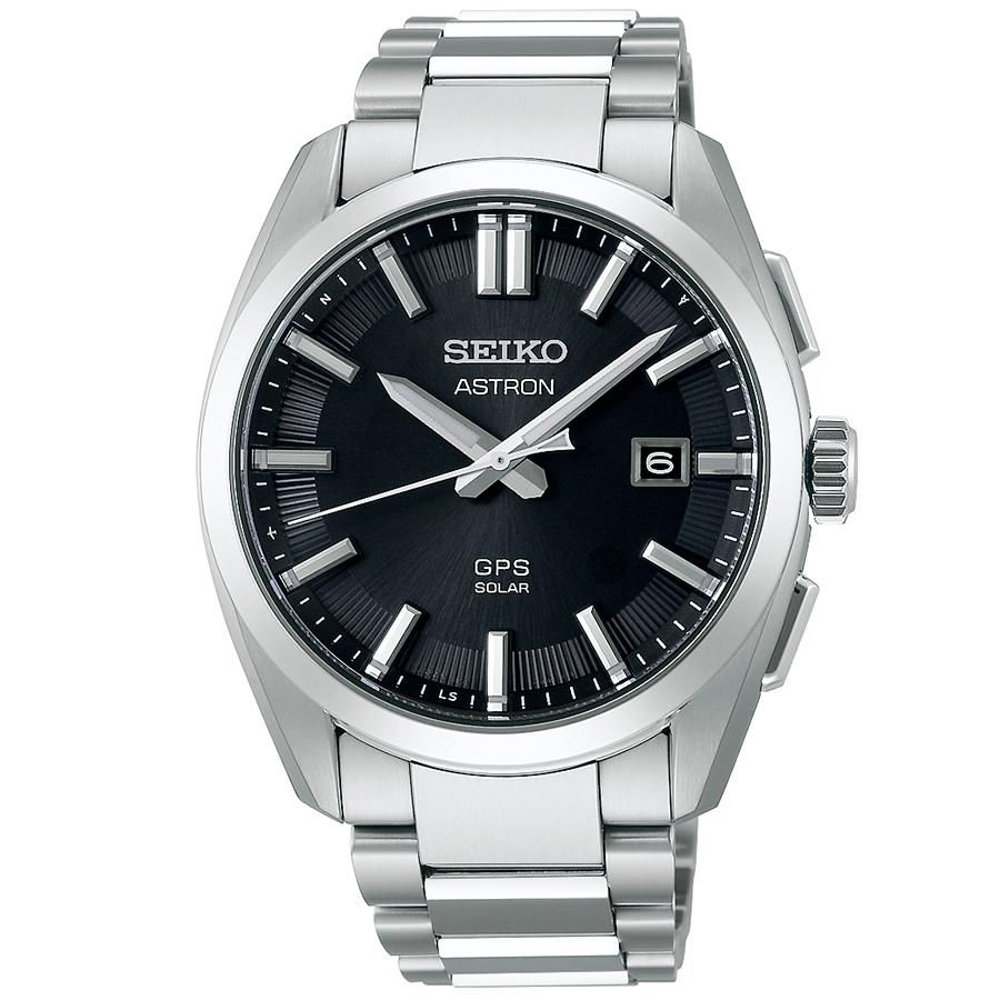Seiko Astron Origin 3X Series 3-Hand Model SBXD035 Men's Solar-Powered GPS Satellite Radio Wave Watch with Titanium Black Dial