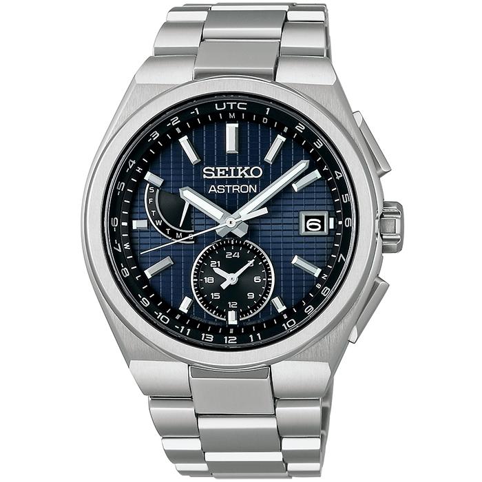 Seiko Astron NEXTER Utility Design SBXY065 Men's Watch, Solar Radio-Controlled, Titanium, Navy
