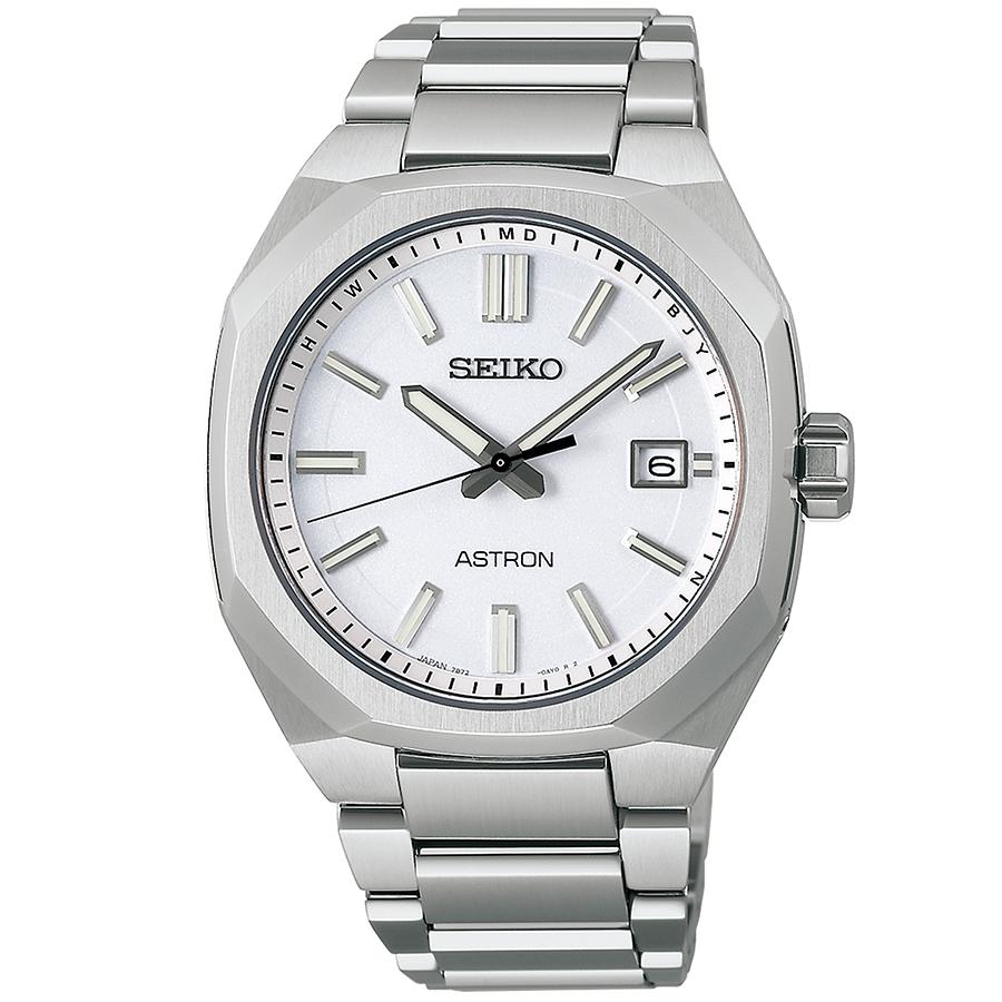Seiko Astron Nexter 3rd SBXY081 Men's Solar-Powered Radio-Controlled Watch with White Dial and Titanium