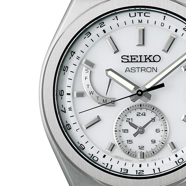 Seiko Astron Nexter SBXY085 Men's Solar-Powered Radio-Controlled Watch with World Time Function, White Dial, Titanium