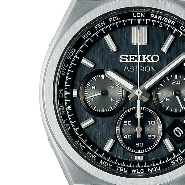 Seiko Astron Nexter World Time Chronograph SBXY097 Men's Solar-Powered Radio-Controlled Titanium Watch with Black Dial