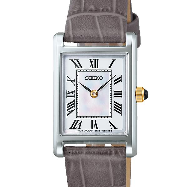 Seiko Selection Nano Universe Collaboration Model SSEH025 Women's Quartz Watch, Battery-Operated, Mother-of-Pearl Dial, Leather Strap