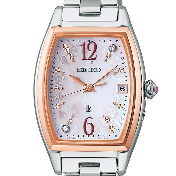 Seiko Lukia Grow FEILER Collaboration Limited Edition Rear Rose Petite SSQW090 Women's Solar Radio-Controlled Tonneau Watch